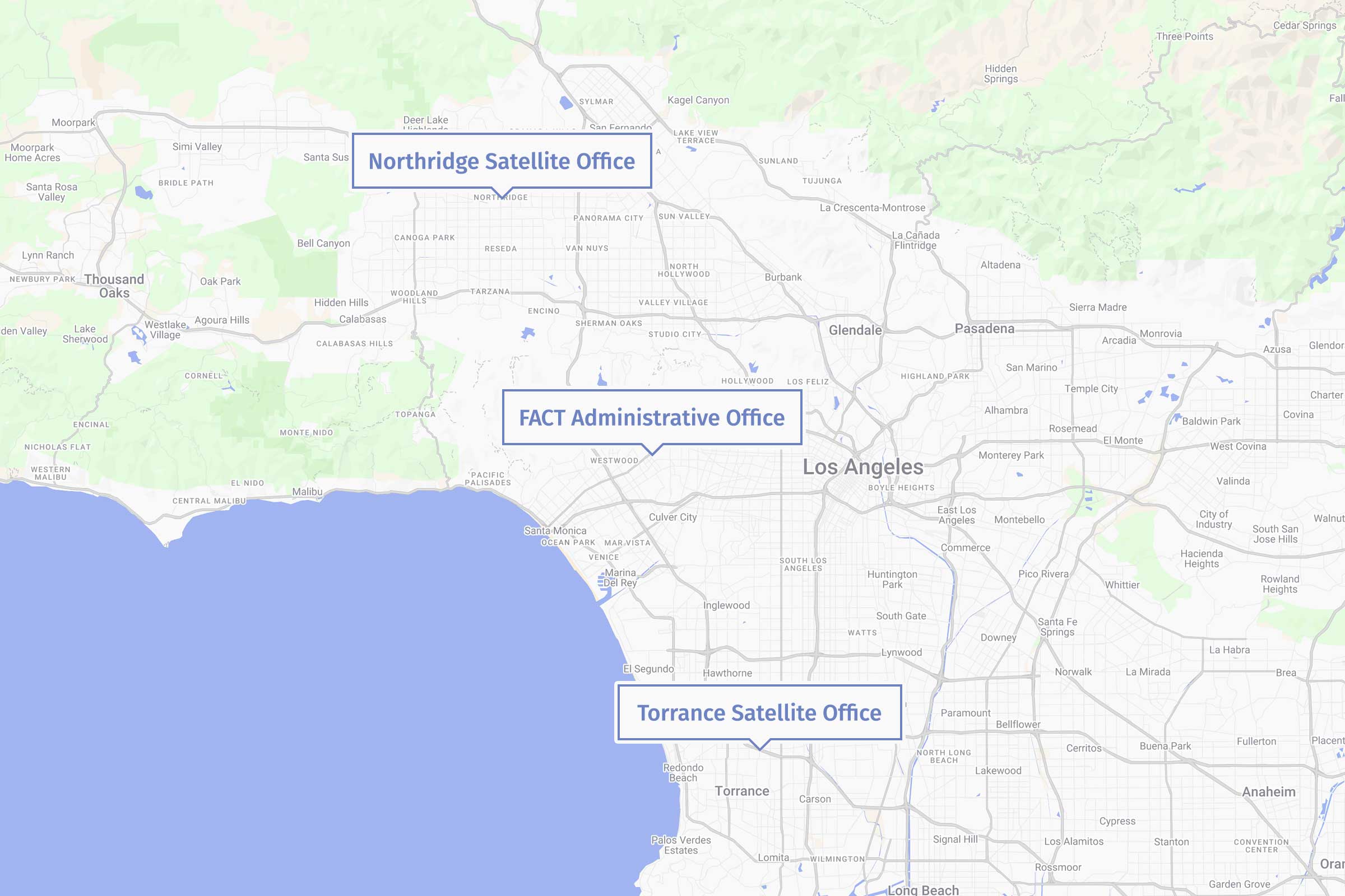 Map of FACT office locations